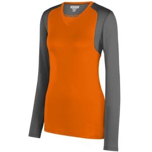 Augusta Sportswear 2522 - Ladies Astonish Long Sleeve Jersey Power Orange/Graphite