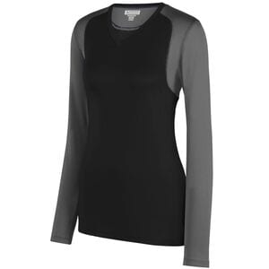 Augusta Sportswear 2522 - Ladies Astonish Long Sleeve Jersey Black/Graphite