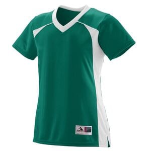 Augusta Sportswear 263 - Girls Victor Replica Jersey Dark Green/White