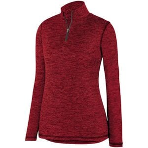 Augusta Sportswear 2957 - Ladies Intensify Black Heather 1/4 Zip Pullover Red