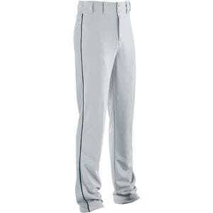 HighFive 315050 - Adult Piped Classic Double Knit Baseball Pant Silver Grey/Forest