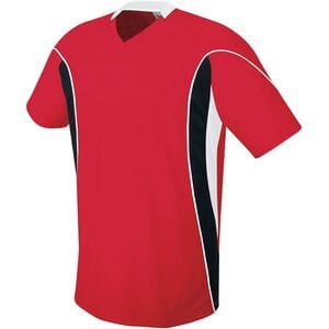 HighFive 322740 - Helix Soccer Jersey Scarlet/ Black/ White