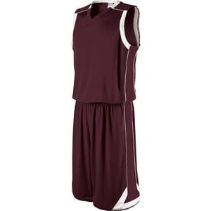 Holloway 224063 - Carthage Basketball Shorts Dark Maroon/White