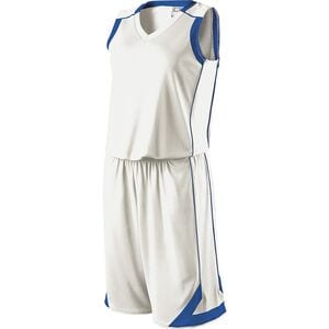 Holloway 224363 - Ladies Carthage Basketball Shorts White/Royal