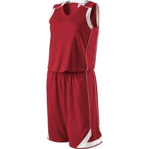 Holloway 224363 - Ladies Carthage Basketball Shorts Scarlet/White