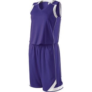 Holloway 224363 - Ladies Carthage Basketball Shorts Purple/White
