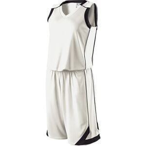 Holloway 224363 - Ladies Carthage Basketball Shorts White/Black