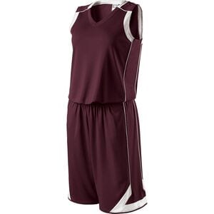 Holloway 224362 - Ladies Carthage Basketball Jersey Dark Maroon/White