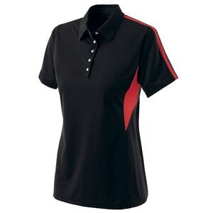 Holloway 222308 - Ladies Shark Bite Polo Black/Scarlet