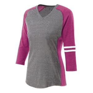 Holloway 229345 - Ladies Applaud Shirt Vintage Grey/Vintage Pink/White