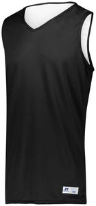 Russell 5R9DLM - Undivided Solid Single Ply Reversible Jersey Black/White