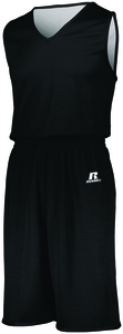 Russell 5R8DLB - Youth Undivided Solid Single Ply Reversible Shorts Black/White
