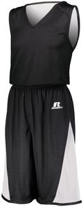 Russell 5R8DLM - Undivided Solid Single Ply Reversible Shorts Black/White