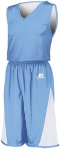 Russell 5R8DLM - Undivided Solid Single Ply Reversible Shorts Columbia Blue/White