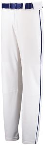 Russell 233L2B - Youth Open Bottom Piped Baseball Pant White/Royal