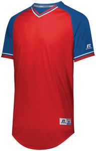 Russell R01X3B - Youth Classic V Neck Jersey True Red/Royal/White