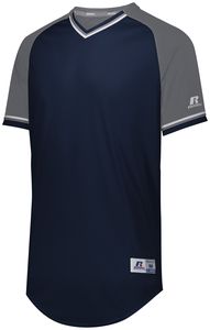 Russell R01X3B - Youth Classic V Neck Jersey Navy/Steel/White
