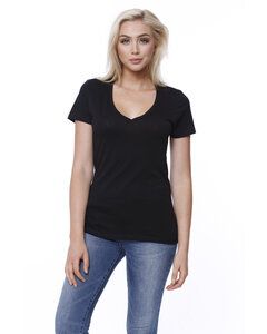 StarTee ST1412 - Ladies CVC V-Neck T-Shirt Black