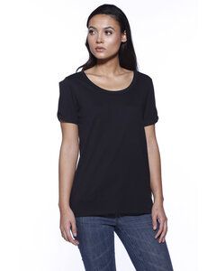 StarTee ST1414 - Ladies CVC Twist Sleeve Top Black