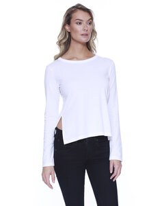 StarTee ST1471 - Ladies CVC High Low Long-Sleeve T-Shirt White