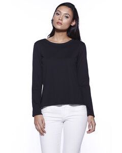 StarTee ST1471 - Ladies CVC High Low Long-Sleeve T-Shirt Black