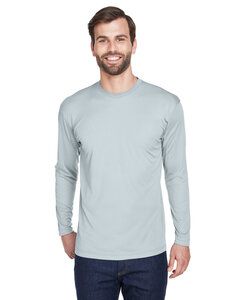 UltraClub 8422 - Adult Cool & Dry Sport Long-Sleeve Performance Interlock T-Shirt Grey