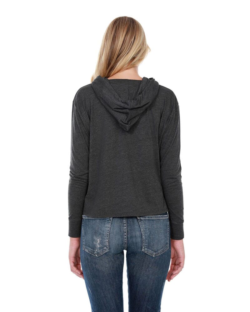 StarTee ST1490 - Ladies 4.3 oz., CVC Cropped Hoodie T-Shirt