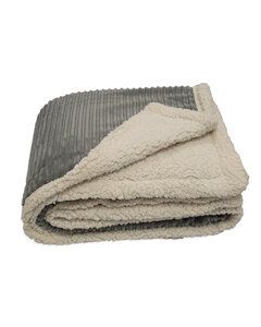 Kanata Blanket CORD - Corduroy Lambswool Throw Blanket Gray