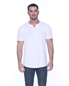 StarTee ST2422 - Men's 4.3 oz., CVC  Slit V-Neck T-Shirt White