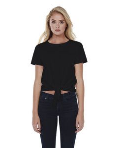 StarTee ST1026 - Ladies Cotton Tie Front T-Shirt Black