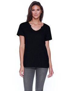 StarTee ST1823 - Ladies Cotton/Modal Open V-Neck T-Shirt Black