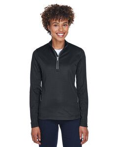 UltraClub 8230L - Ladies Cool & Dry Sport Quarter-Zip Pullover Black