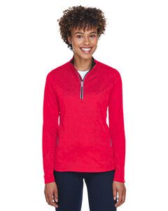 UltraClub 8230L - Ladies Cool & Dry Sport Quarter-Zip Pullover Red
