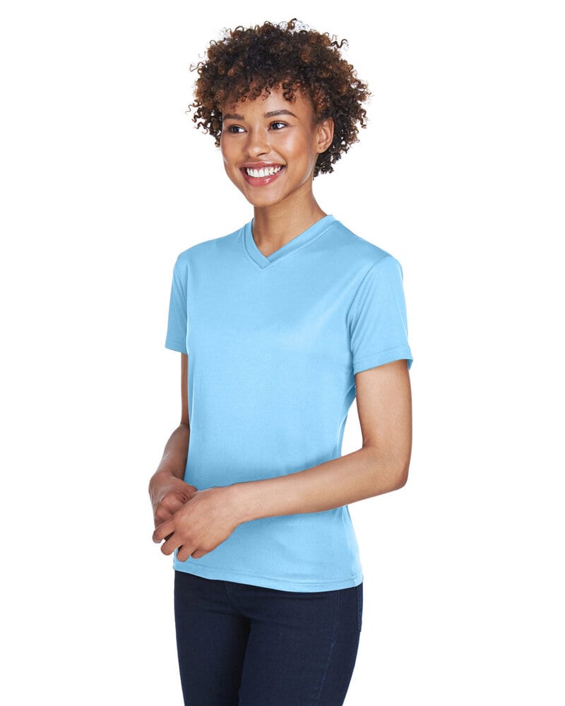 UltraClub 8400L - Ladies Cool & Dry Sport V-Neck T-Shirt