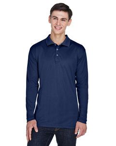 UltraClub 8405LS - Adult Cool & Dry Sport Long-Sleeve Polo Navy