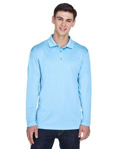 UltraClub 8405LS - Adult Cool & Dry Sport Long-Sleeve Polo Columbia Blue