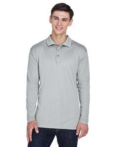UltraClub 8405LS - Adult Cool & Dry Sport Long-Sleeve Polo Grey