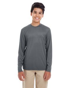 UltraClub 8622Y - Youth Cool & Dry Performance Long-Sleeve Top Charcoal