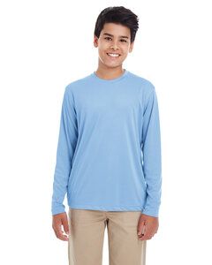 UltraClub 8622Y - Youth Cool & Dry Performance Long-Sleeve Top Columbia Blue