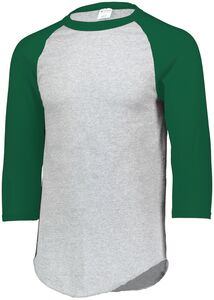 Augusta Sportswear 4421 - Youth Baseball Jersey 2.0 Athletic Heather/ Dark Green