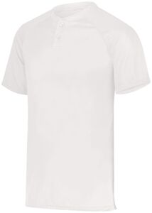 Augusta Sportswear 1566 - Youth Attain Wicking Two Button Baseball Jersey White