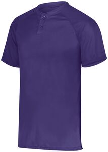 Augusta Sportswear 1566 - Youth Attain Wicking Two Button Baseball Jersey Purple (Hlw)