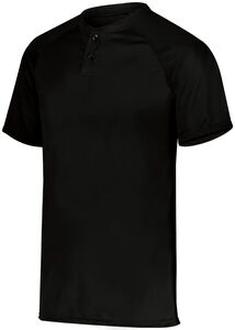 Augusta Sportswear 1566 - Youth Attain Wicking Two Button Baseball Jersey Black
