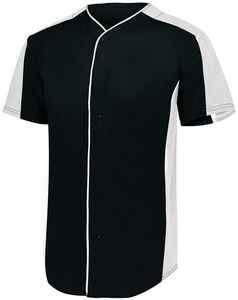 Augusta Sportswear 1656 - Youth Full Button Baseball Jersey Black/White