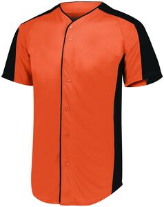 Augusta Sportswear 1656 - Youth Full Button Baseball Jersey Orange/Black