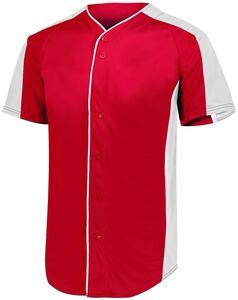 Augusta Sportswear 1656 - Youth Full Button Baseball Jersey Red/White