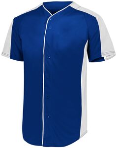 Augusta Sportswear 1656 - Youth Full Button Baseball Jersey Navy/White