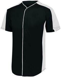 Augusta Sportswear 1655 - Full Button Baseball Jersey Black/White