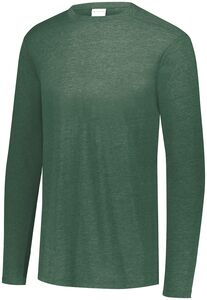 Augusta Sportswear 3076 - Youth Tri Blend Long Sleeve Tee Dark Green Heather