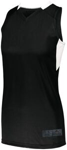 Augusta Sportswear 1732 - Ladies Step Back Basketball Jersey Black/White